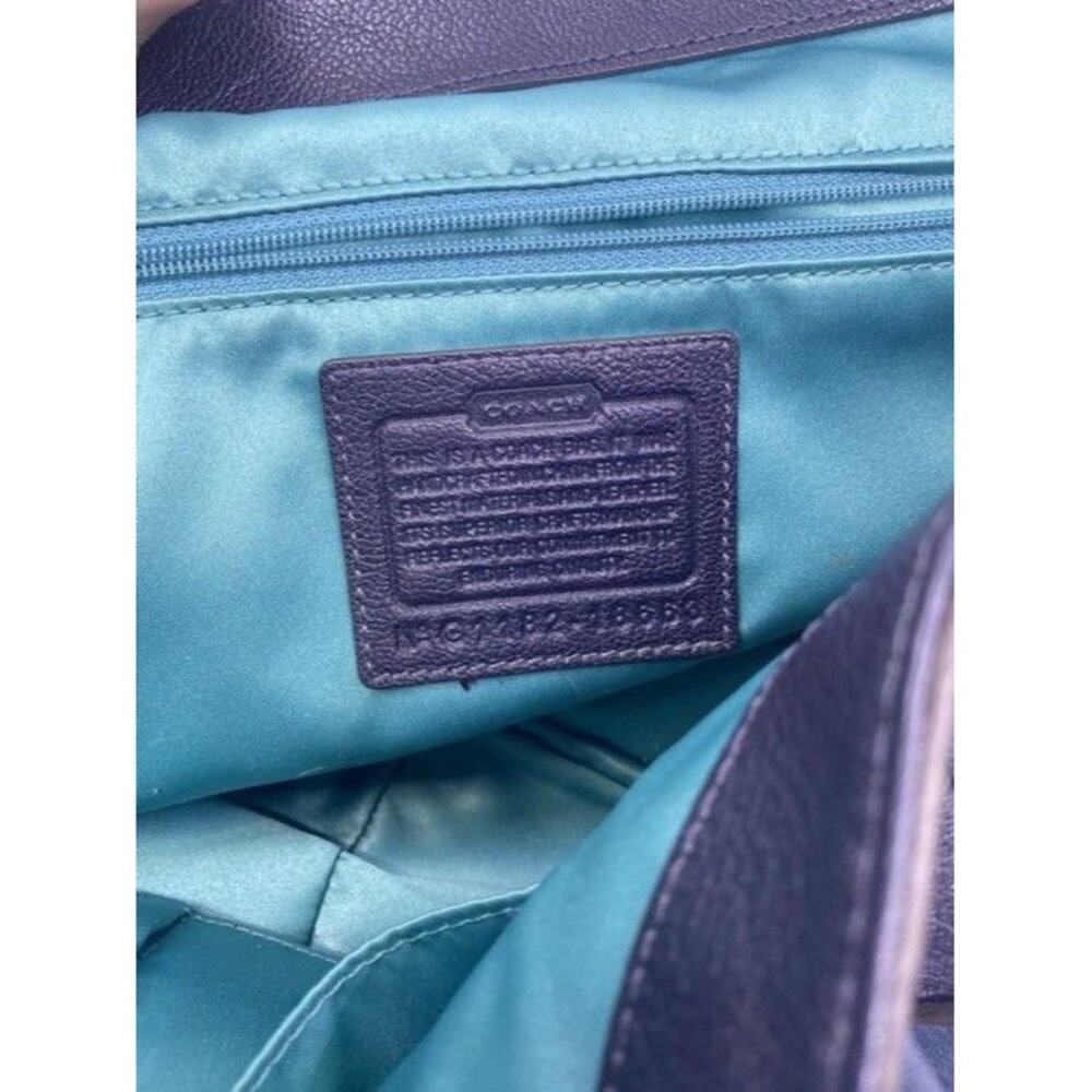 Coach Pinnacle Eva Satchelshoulder Limited Edition Satchel Blackblue Lea… - Picture 10 of 10